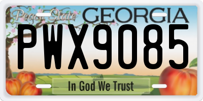 GA license plate PWX9085