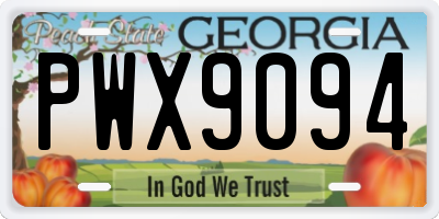 GA license plate PWX9094