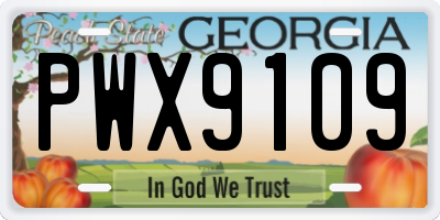 GA license plate PWX9109