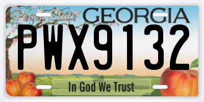 GA license plate PWX9132