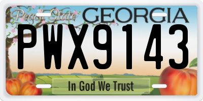GA license plate PWX9143