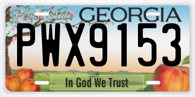 GA license plate PWX9153