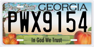 GA license plate PWX9154