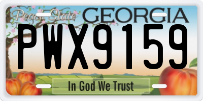 GA license plate PWX9159