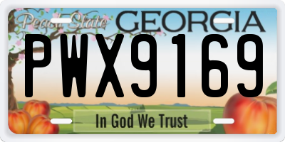 GA license plate PWX9169