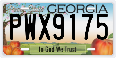 GA license plate PWX9175