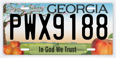 GA license plate PWX9188