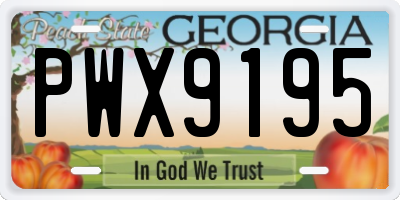 GA license plate PWX9195