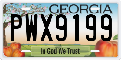 GA license plate PWX9199