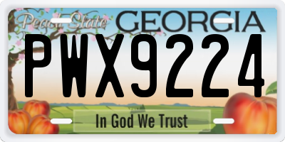 GA license plate PWX9224