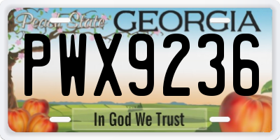 GA license plate PWX9236