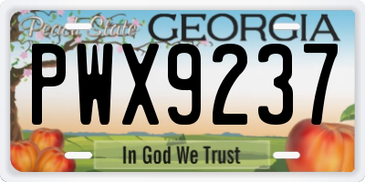 GA license plate PWX9237