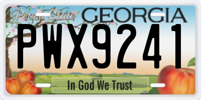 GA license plate PWX9241