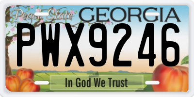 GA license plate PWX9246