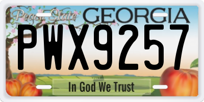 GA license plate PWX9257