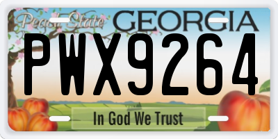 GA license plate PWX9264
