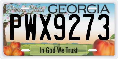 GA license plate PWX9273