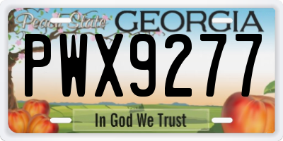 GA license plate PWX9277