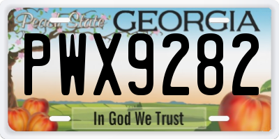 GA license plate PWX9282