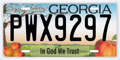 GA license plate PWX9297