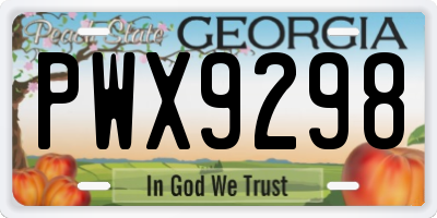 GA license plate PWX9298