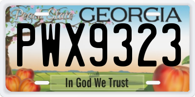 GA license plate PWX9323