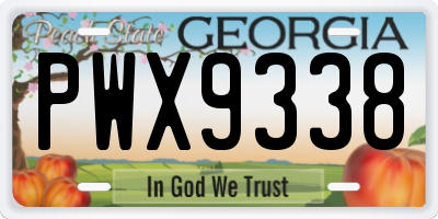 GA license plate PWX9338