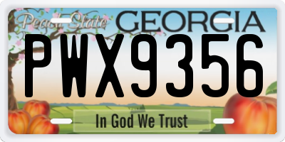 GA license plate PWX9356