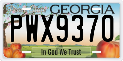 GA license plate PWX9370