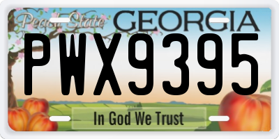 GA license plate PWX9395