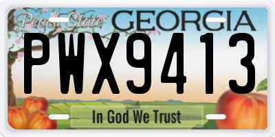 GA license plate PWX9413