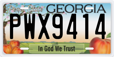 GA license plate PWX9414