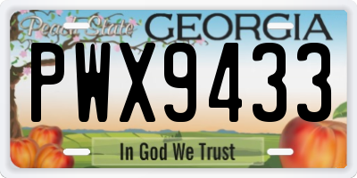 GA license plate PWX9433