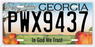 GA license plate PWX9437
