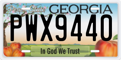 GA license plate PWX9440