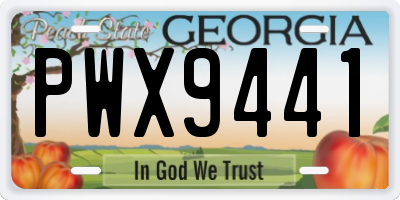 GA license plate PWX9441