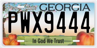 GA license plate PWX9444
