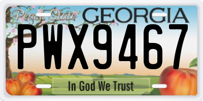 GA license plate PWX9467