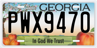 GA license plate PWX9470