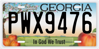 GA license plate PWX9476