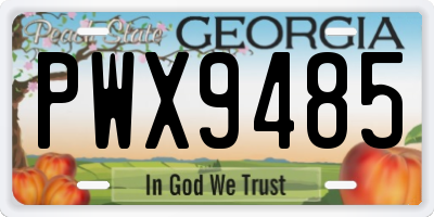 GA license plate PWX9485