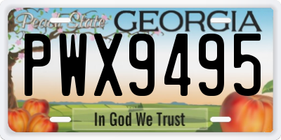 GA license plate PWX9495