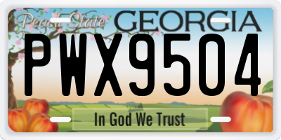 GA license plate PWX9504
