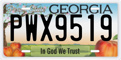 GA license plate PWX9519
