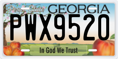 GA license plate PWX9520