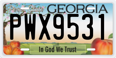 GA license plate PWX9531