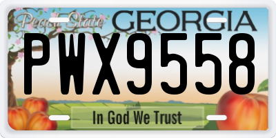 GA license plate PWX9558