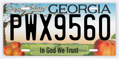 GA license plate PWX9560