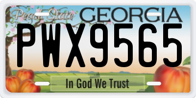 GA license plate PWX9565