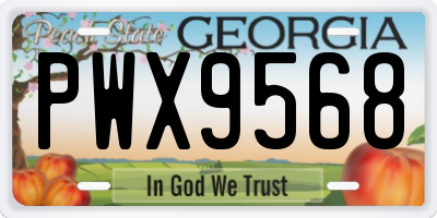 GA license plate PWX9568